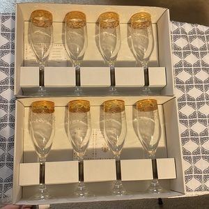 Bernini complete set of 8 champagne flutes